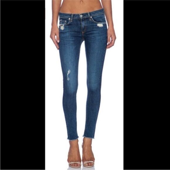 RAG & BONE | Distressed Skinny Low Rise Indigo Blue Denim Jeans Women’s Size 26 - Picture 13 of 13